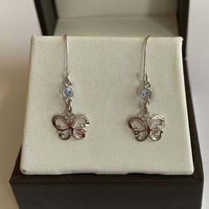 Sterling Silver Filigree Butterfly Earrings